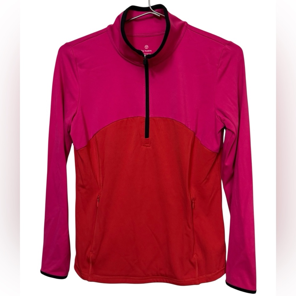 Pink & Red Talbots High End Quarter-Zip Pullover Sweatshirt Women’s XS Spandex